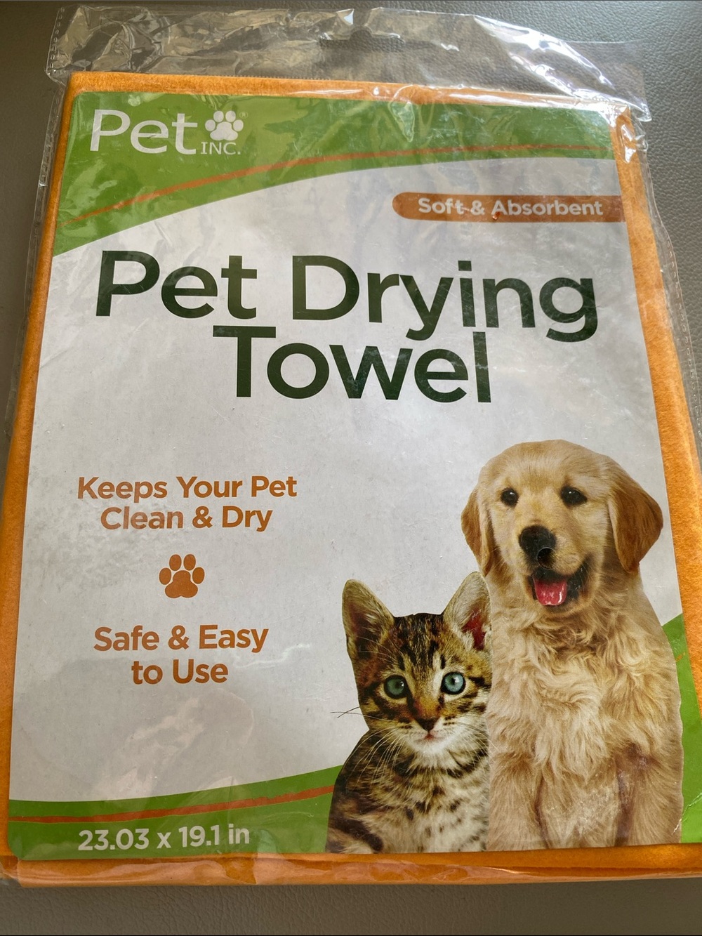 Orange Pet Drying Towel - Soft & Absorbent